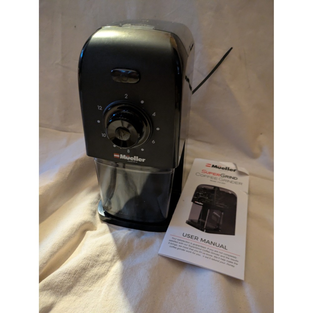 Mueller SuperGrind Electric Coffee Grinder CG-850 Black Burr Mill 2-12 Cup